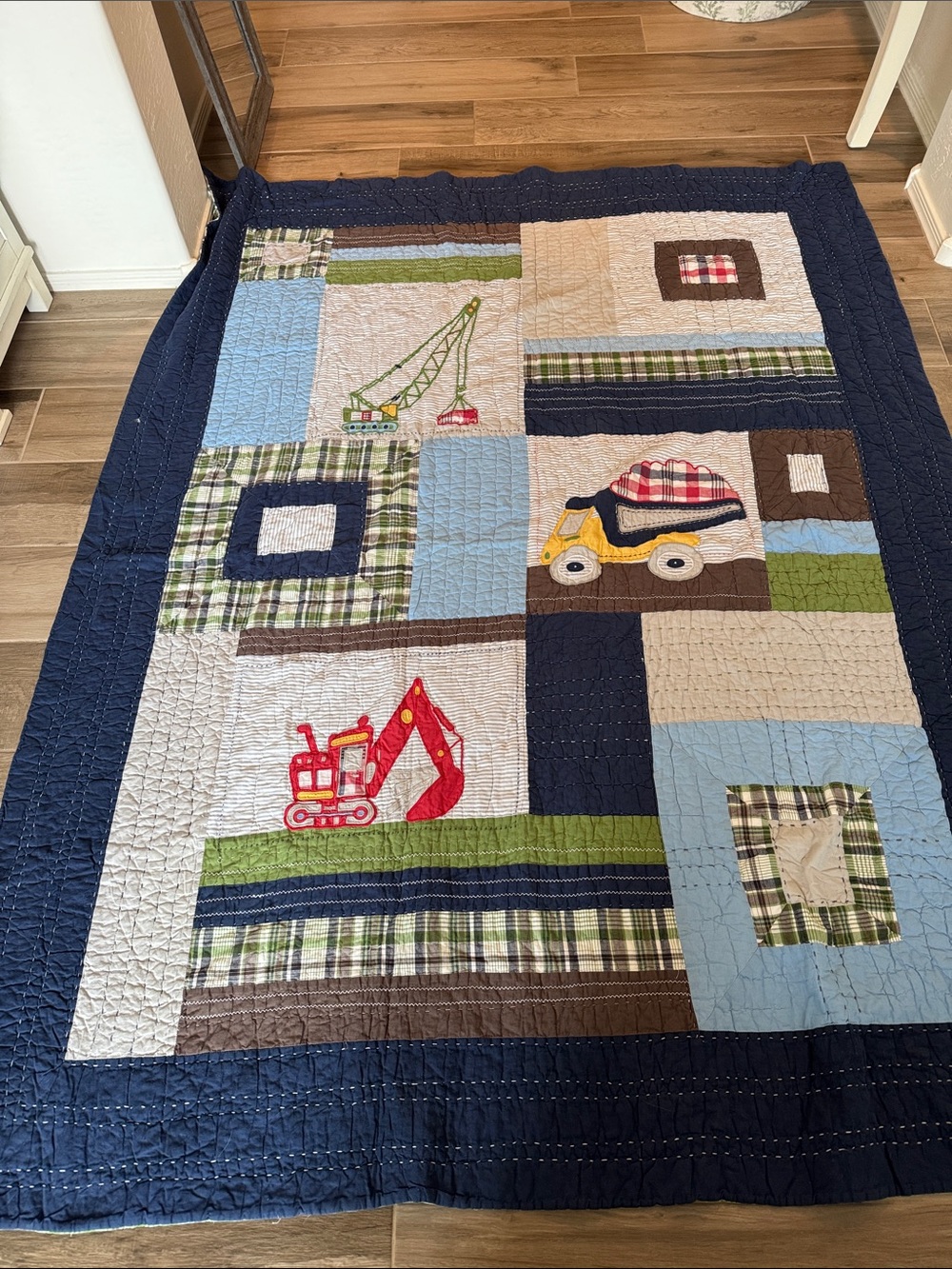 Pottery Barn Kids Twin truck construction equipment quilt
